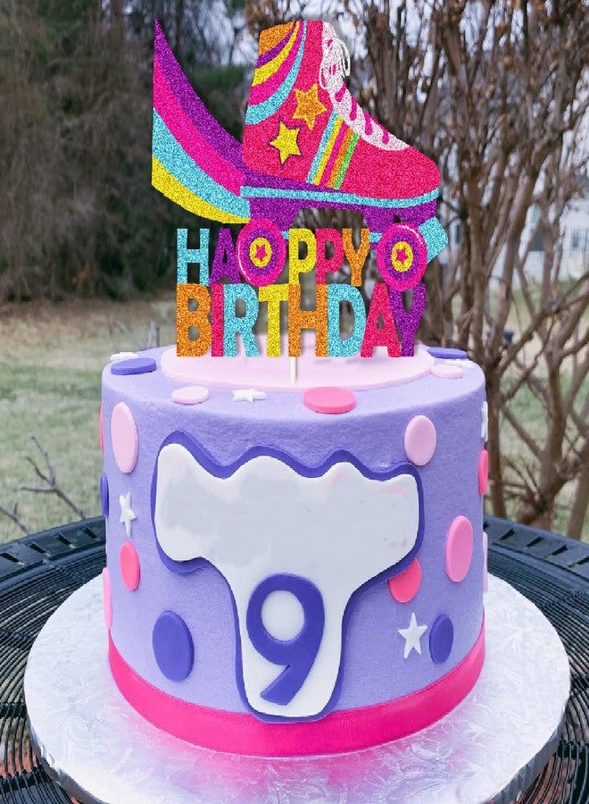 ChoJoy Roller Skate Cake Topper Colorful Rolling Birthday Decoration with Colorful Roller Skate for Roller Skate Themed Birthday Party - Image 3